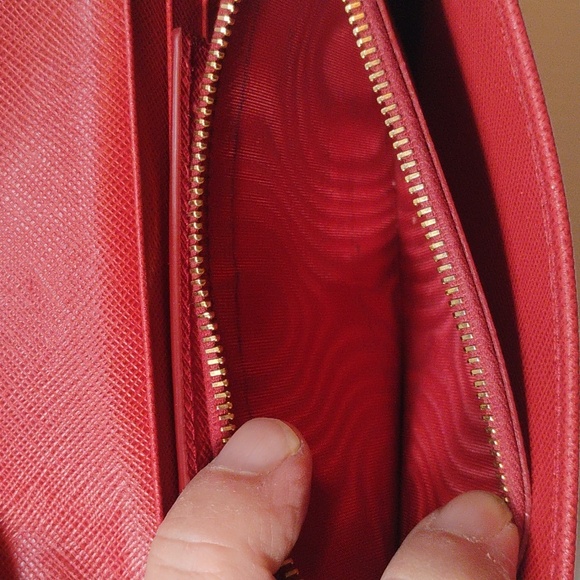 Prada Saffiano Leather Metal Bar Flap Continental Wallet W/Cardholder - Picture 11 of 13